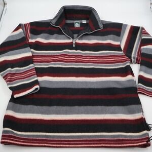 McIntosh & Seymour Fleece Pullover Mens XL Multi Stripe Quarter Zip Oregon Rugby